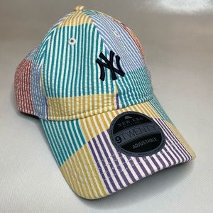 New York Yankees Striped Patchwork Hat NWT